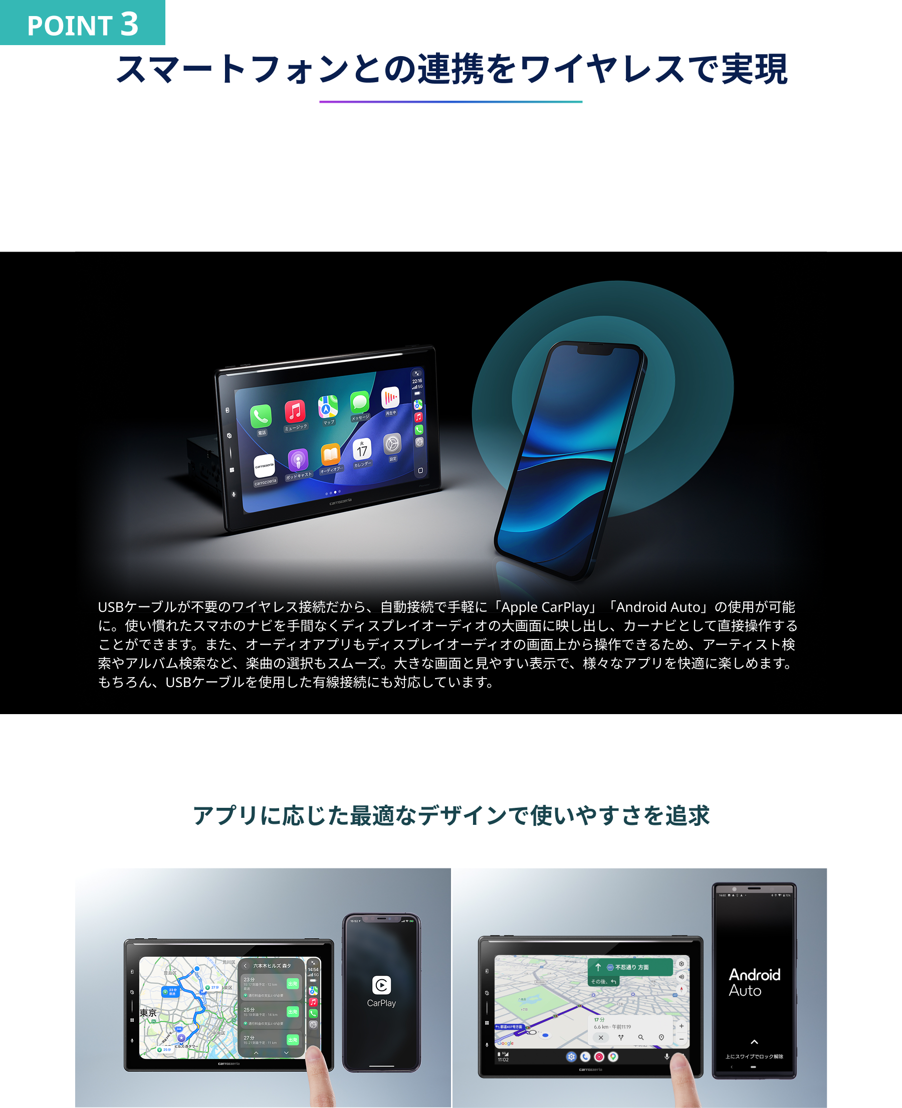 POINT3 スマートフォンとの連携をワイヤレスで実現